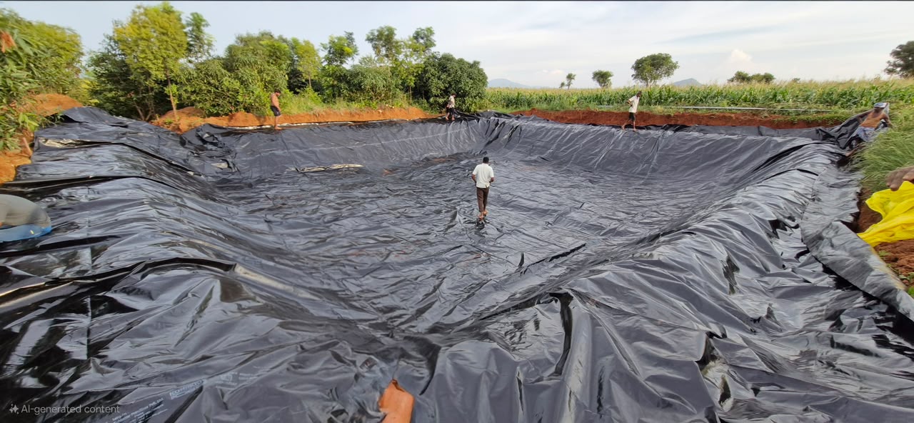 Pond lining work
